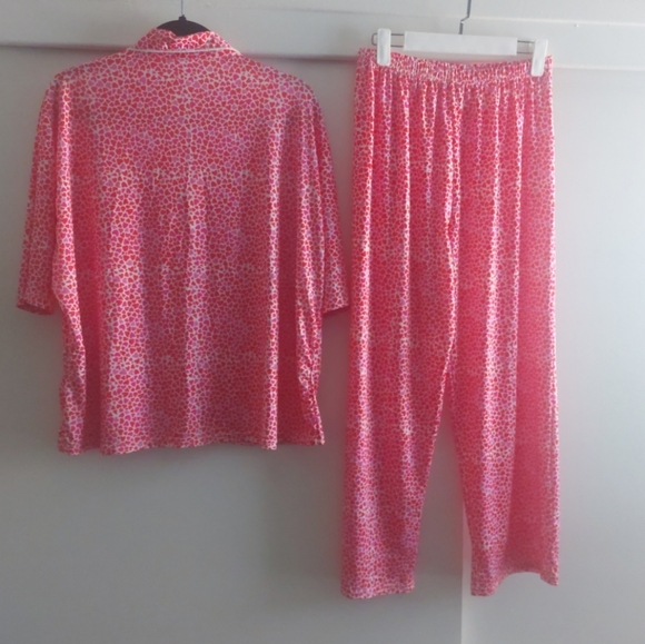 Women's Heart Pattern Pajama Pants Set XL Spandex Blend Soft Comfy Cozy - Picture 8 of 10